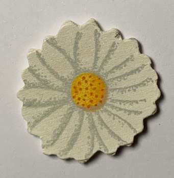 Holzstreuer Blume weiss-gelb